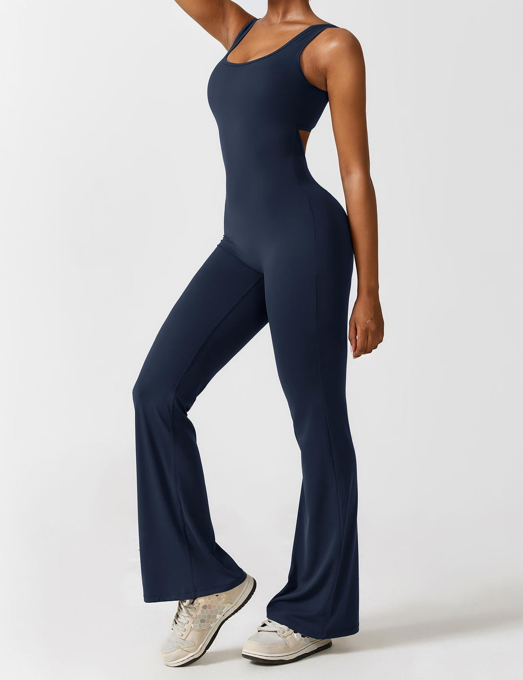 Paola™ flared jumpsuit with V-back