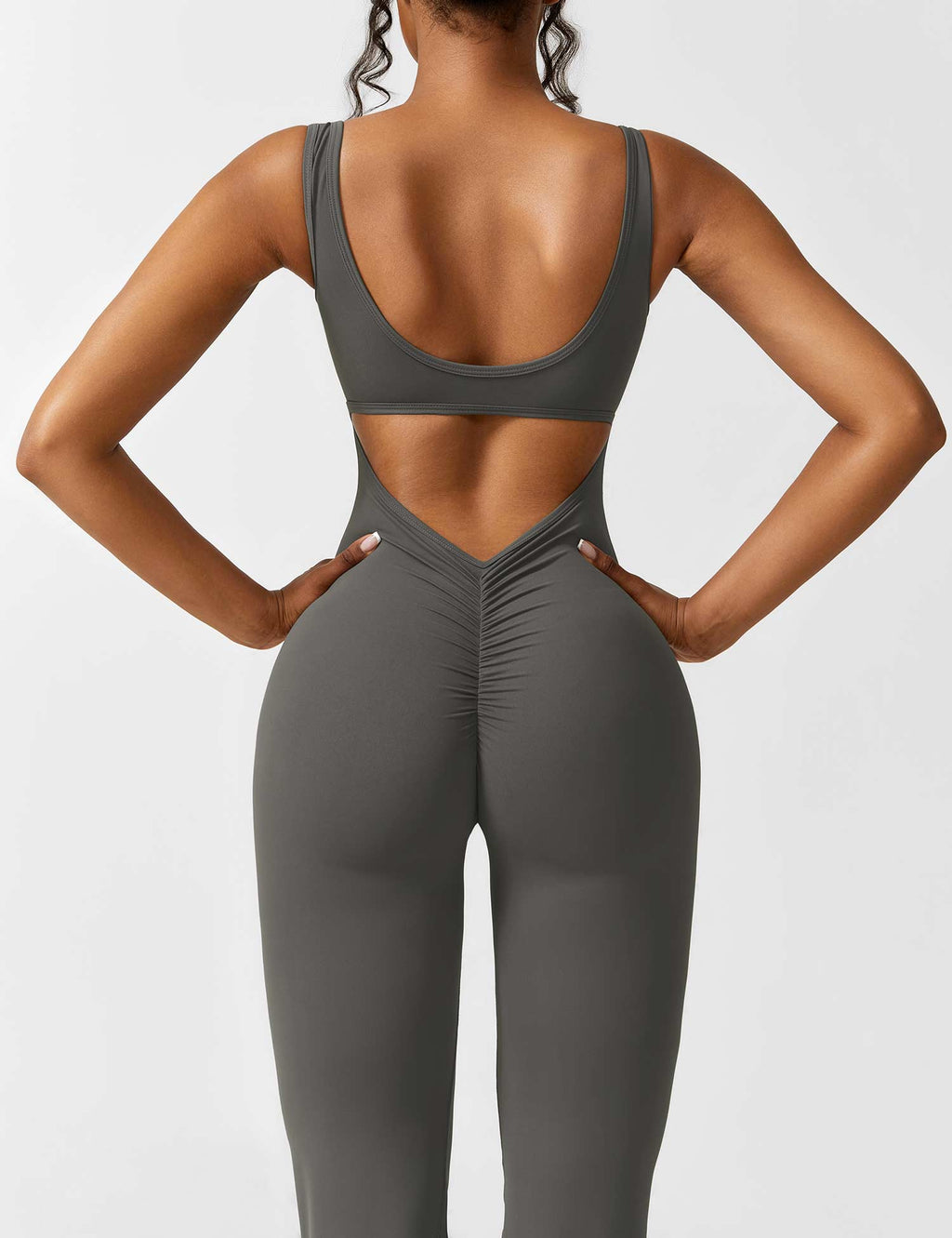 Paola™ flared jumpsuit with V-back