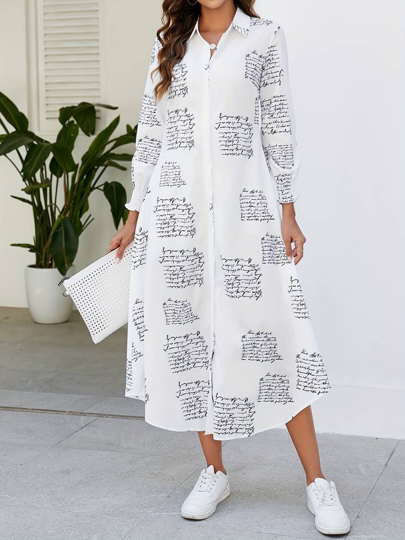 Maxi dress with letter print