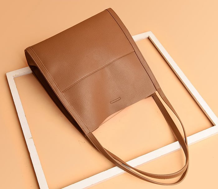 Handmade shoulder strap bag in vegan leather