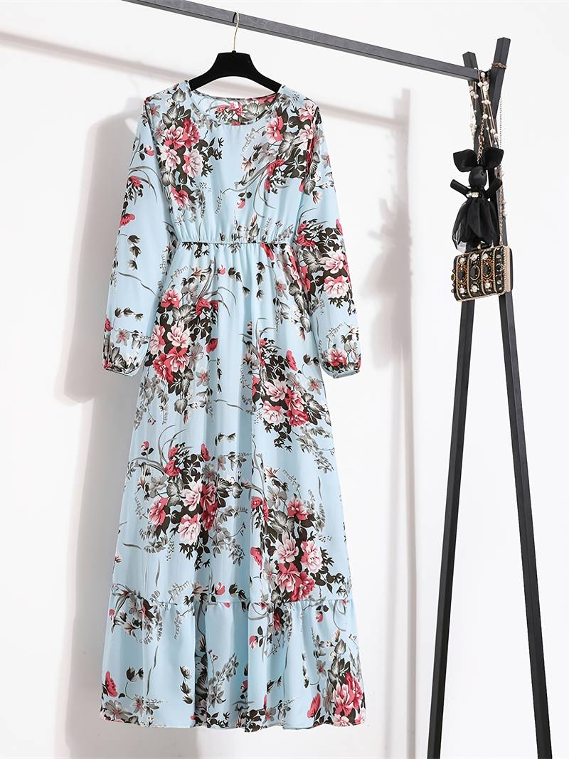 Long dress with bohemian floral print