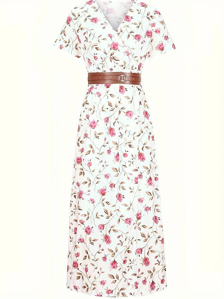 Abstract floral long maxi dress