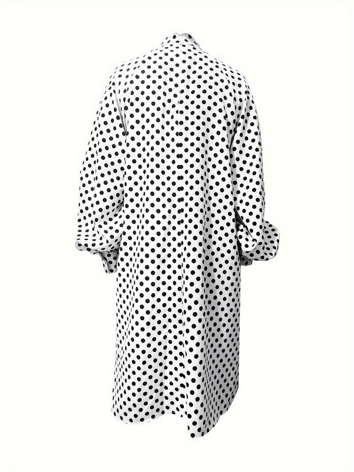 Polka dot dress with puff sleeves