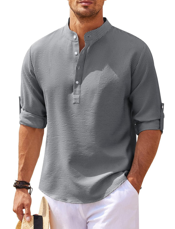 Long-sleeved linen casual shirt for men