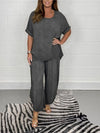 Oversize blouse and wide-leg trousers set for women