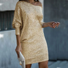 Contrasting sequin mini dress