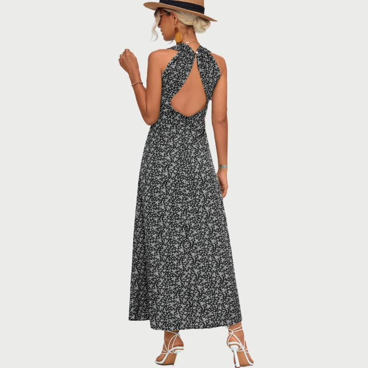 Maxi dress with monochrome print