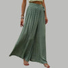 High-waisted wide trousers with print pattern