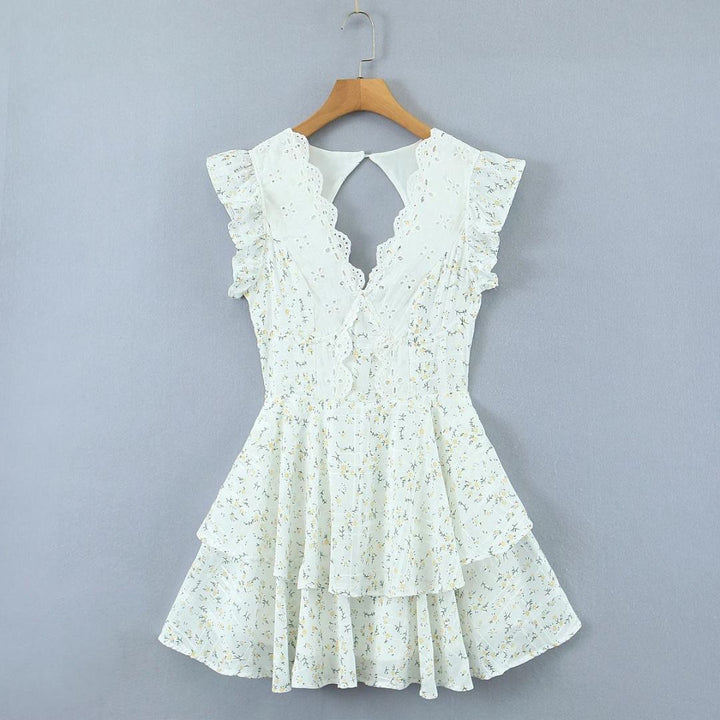 Playful mini dress with eyelet embroidery