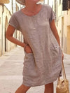 Round neck pocket dress