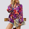 V-neck blouse with abstract print