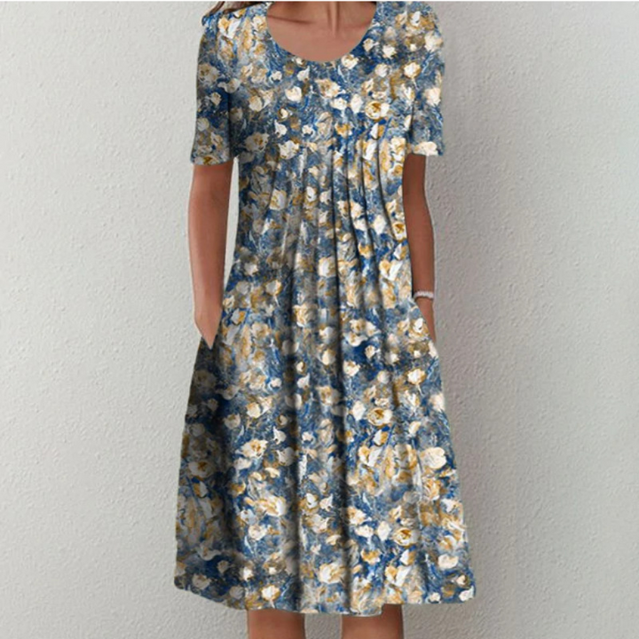 Floral pattern ruffle dress