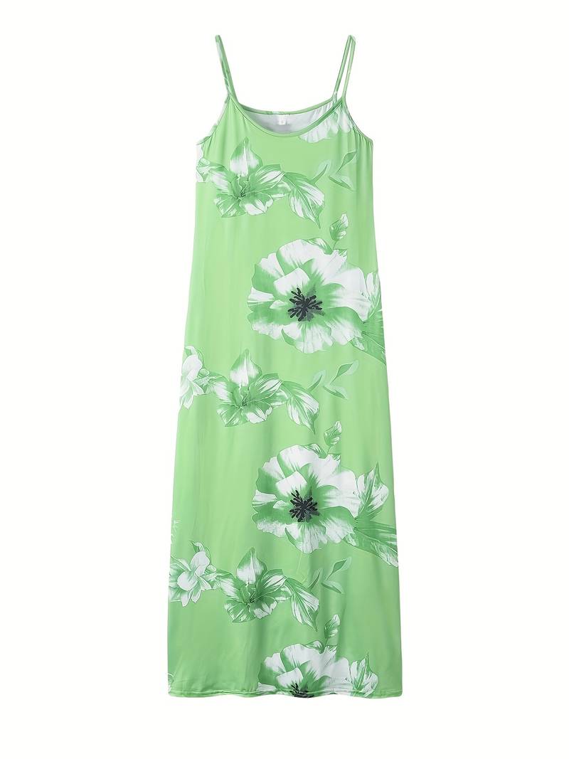 Slim-fit maxi dress with floral print