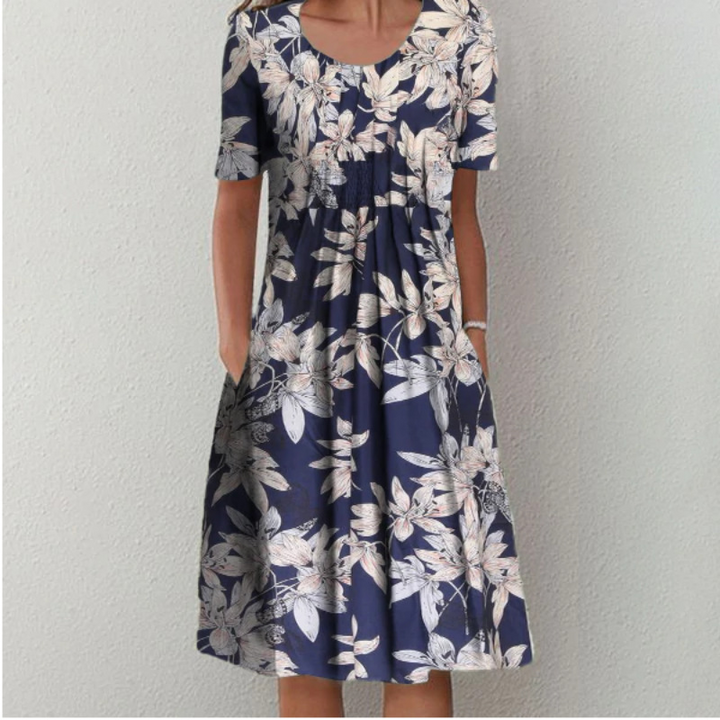 Floral pattern ruffle dress