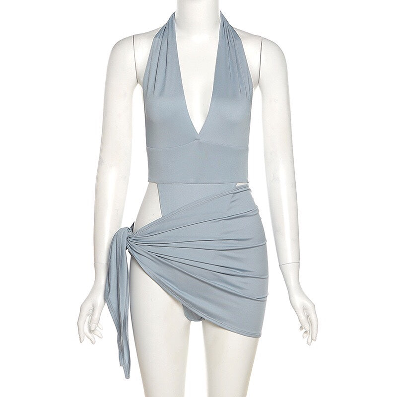 Two-piece swimming costume with press studs