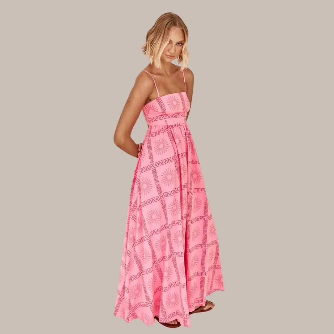 Summer maxi dress with delicate prints