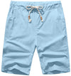 Linen beach shorts with drawstring for men