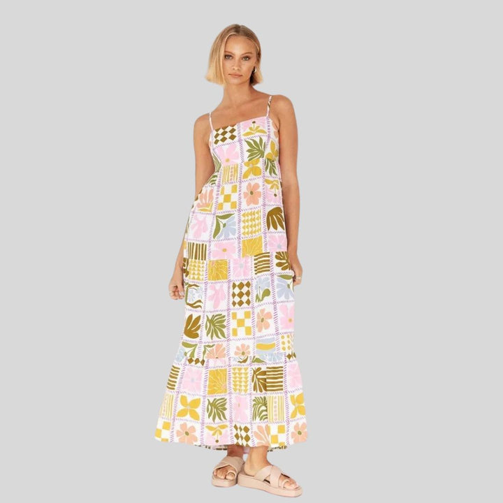 Summer maxi dress with delicate prints