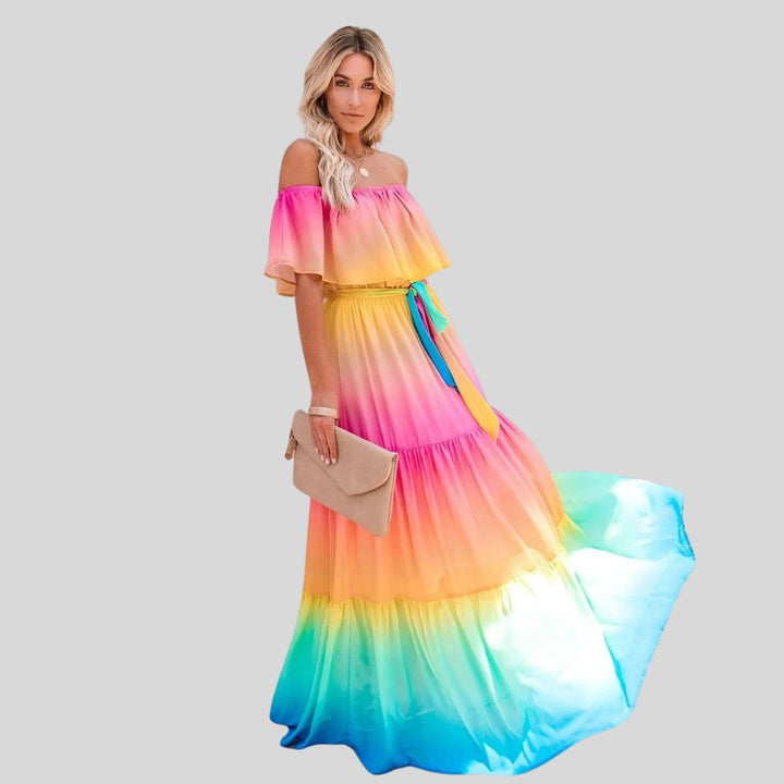 Long dress with ruffles