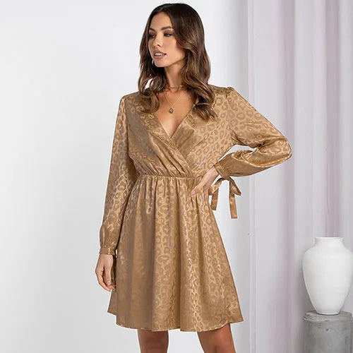 Jacquard wrap dress top