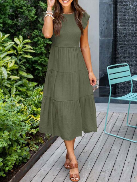 Elegant vintage summer maxi dress for women