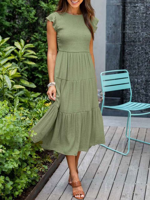 Elegant vintage summer maxi dress for women