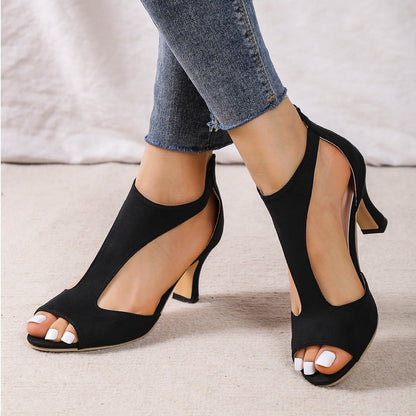 Comfy leather high heels