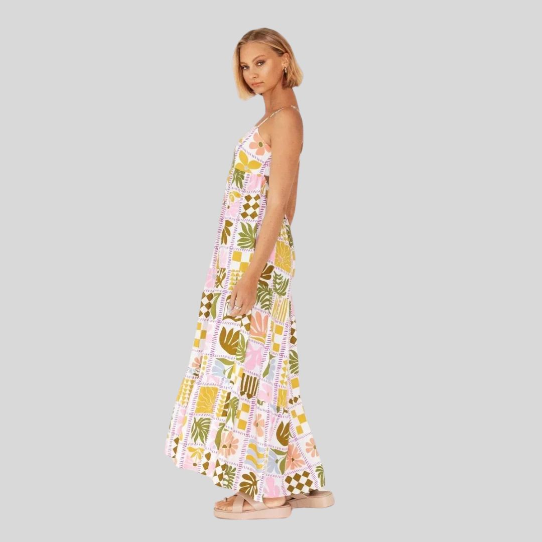 Summer maxi dress with delicate prints