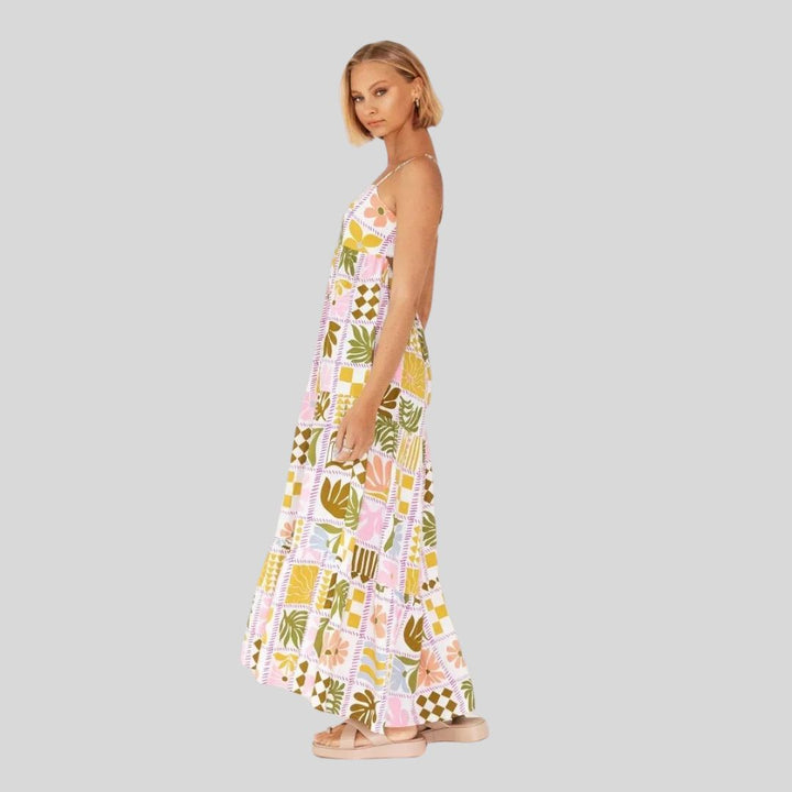 Summer maxi dress with delicate prints