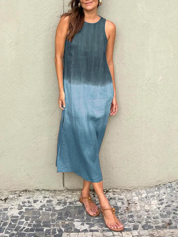 Comfy casual long dress with tie-dye