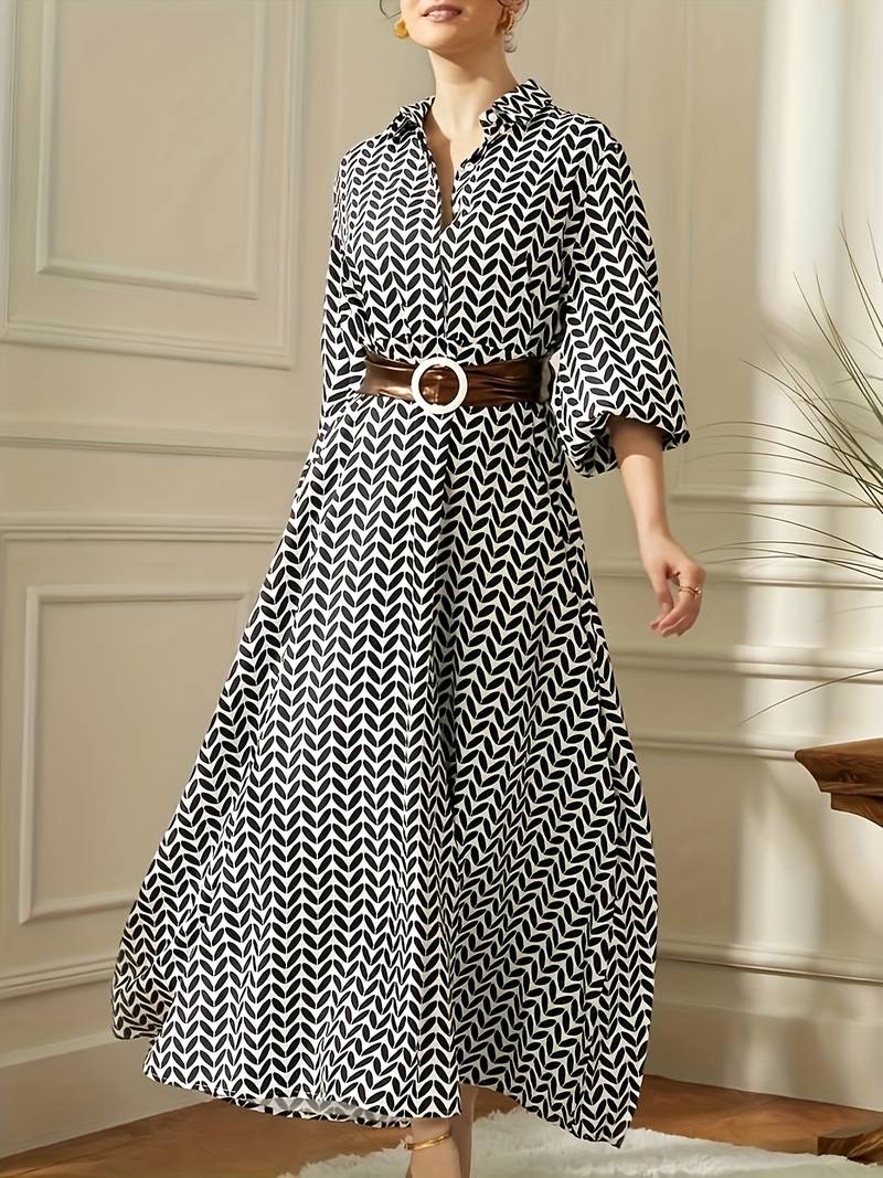 Geometric printed maxi dress