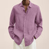 Long-sleeved linen shirts for men