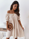 Off-the-shoulder smock dress