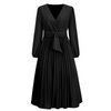 Pleated midi dress with belt