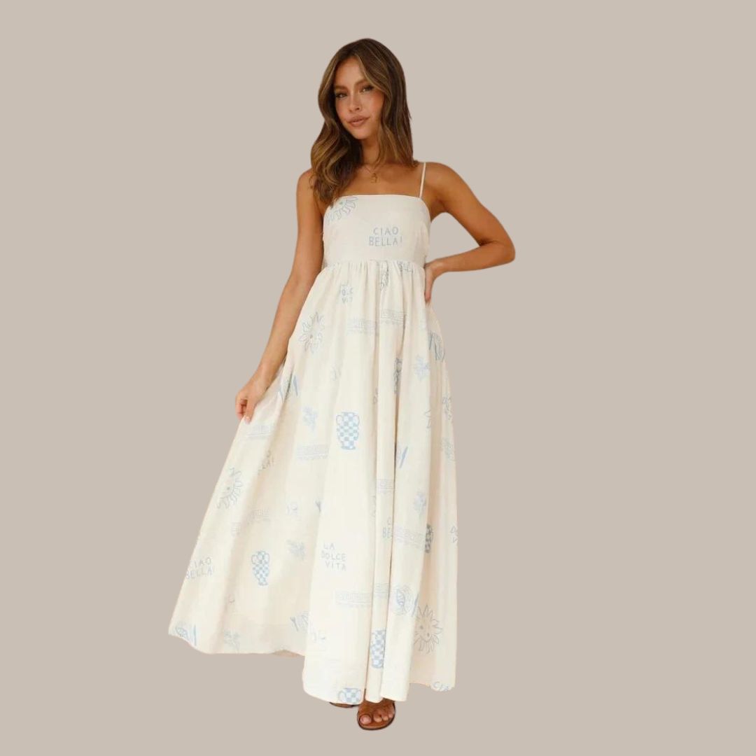 Summer maxi dress with delicate prints