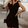 Bodycon dress with gathered sleeves