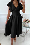 Ladies casual dress Sexy V-neck loose dress