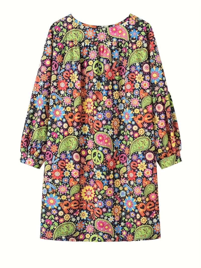 Floral dress with V-neckline