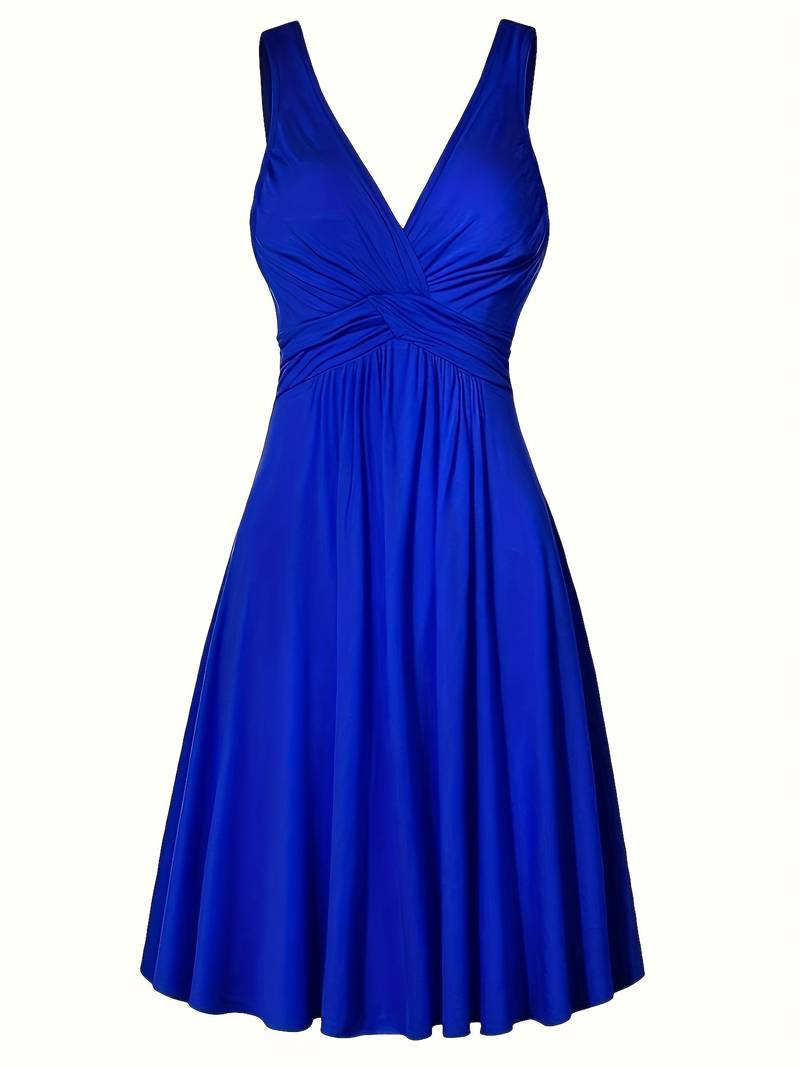 Elegant tank dress with deep V-neckline