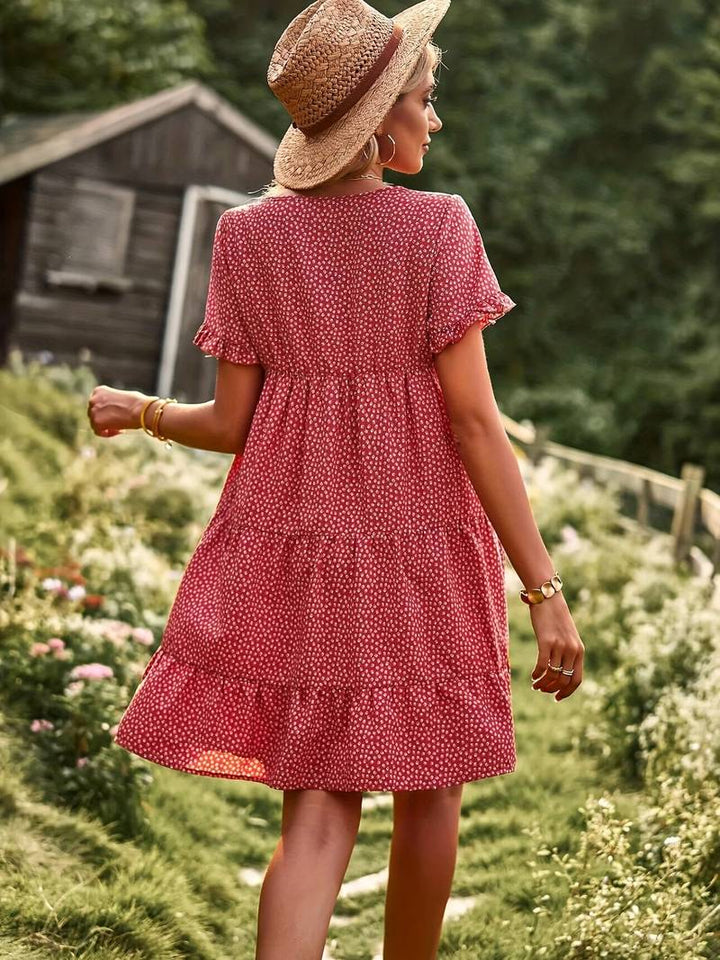 Dress with pin-dot print