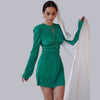 Sophisticated pleated minidress with waist cinching