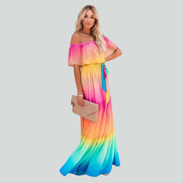 Long dress with ruffles