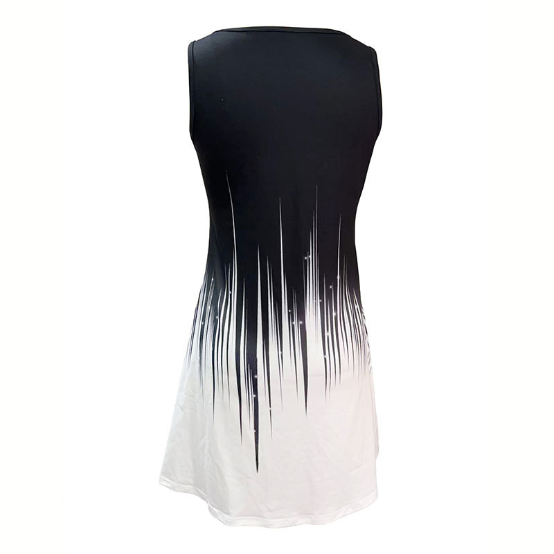 Black and white dress with colour gradient