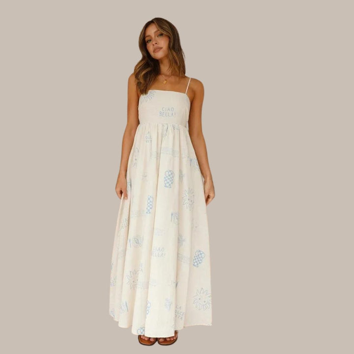 Summer maxi dress with delicate prints