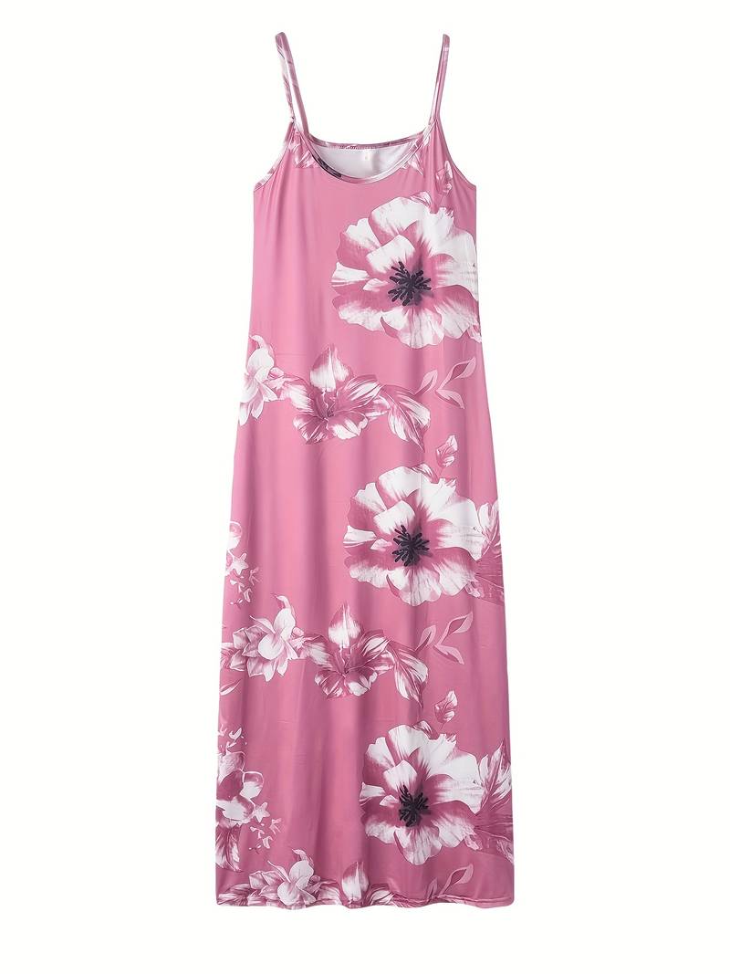 Slim-fit maxi dress with floral print