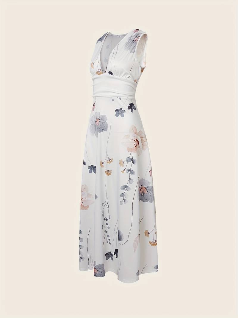 Long dress with floral print