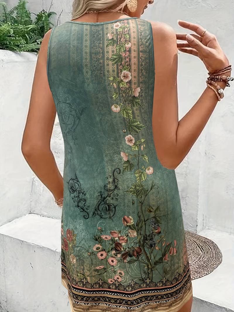 Casual floral tank dress