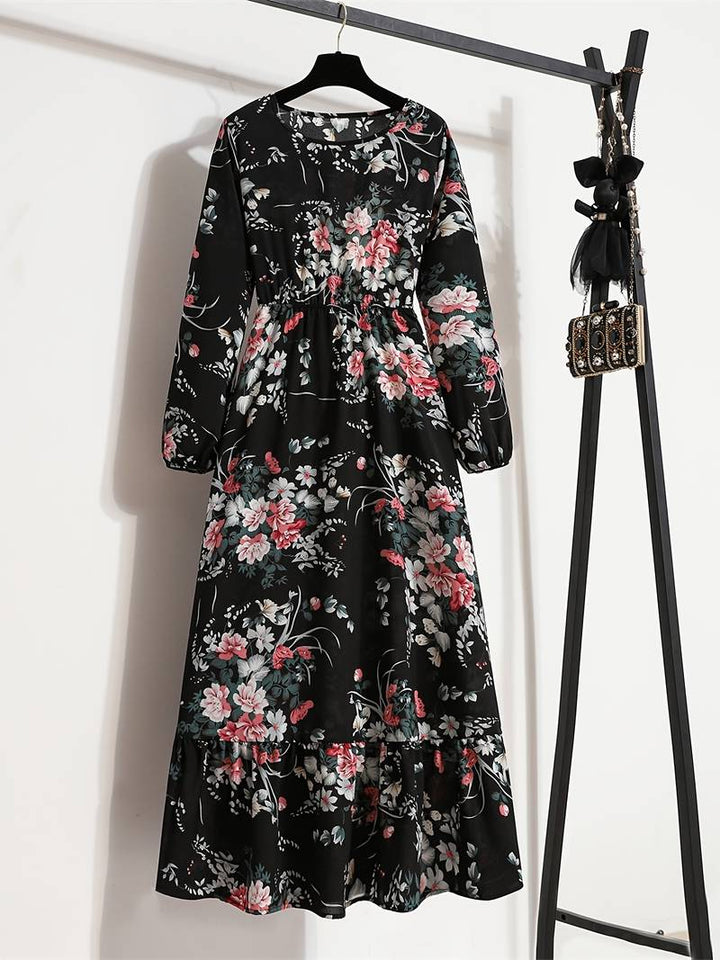 Long dress with bohemian floral print