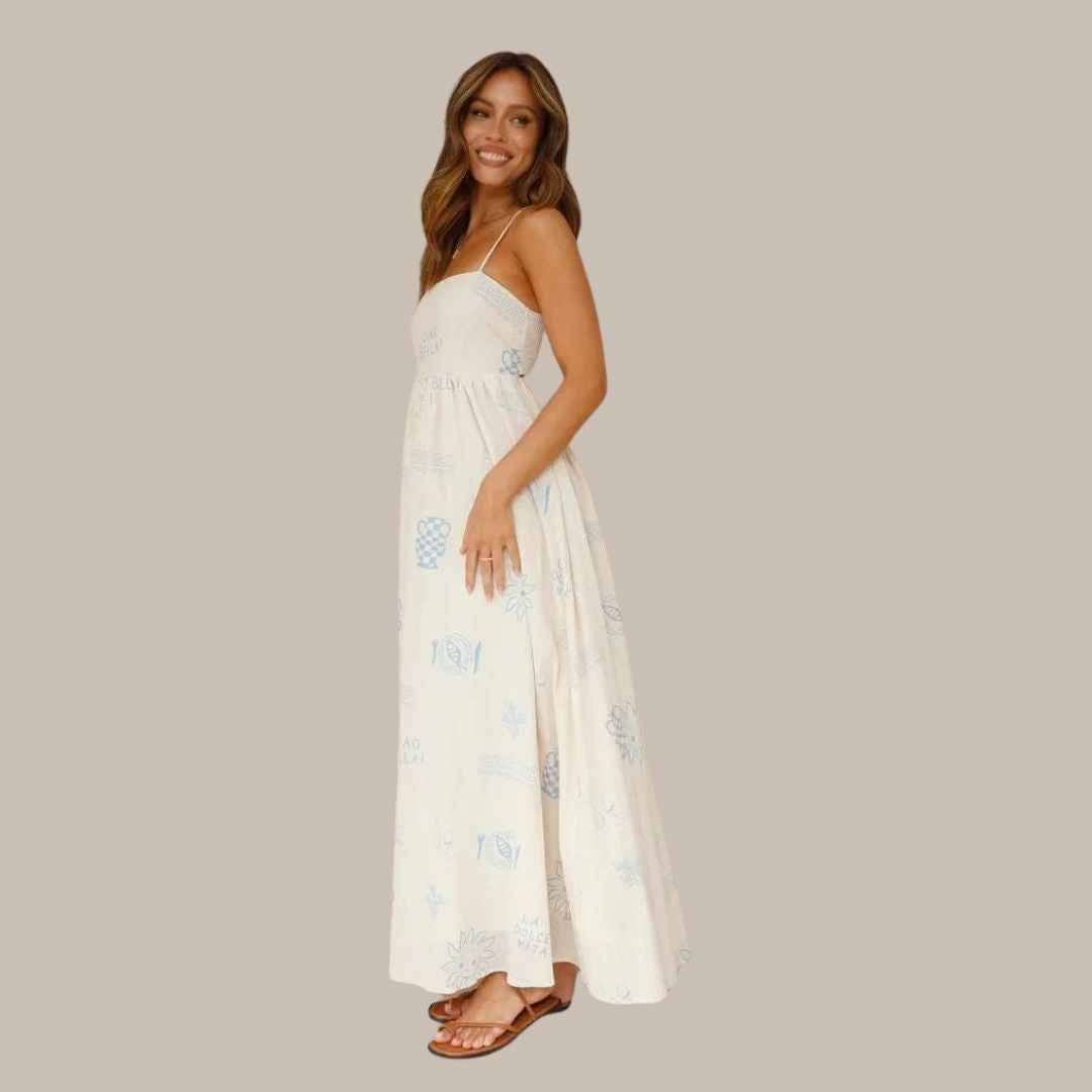 Summer maxi dress with delicate prints