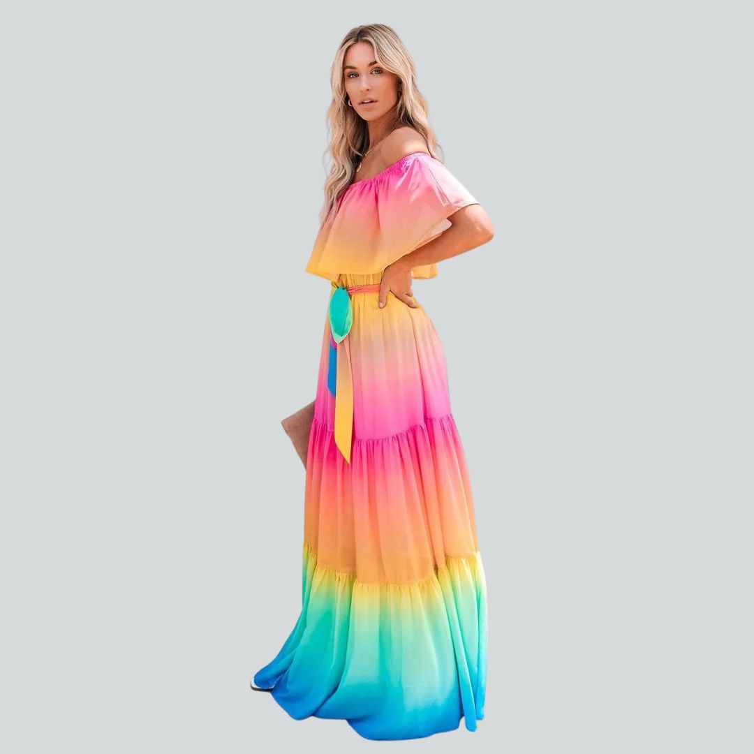 Long dress with ruffles